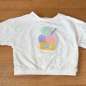 Adorable White Ice Cream Kids Sweatshirt